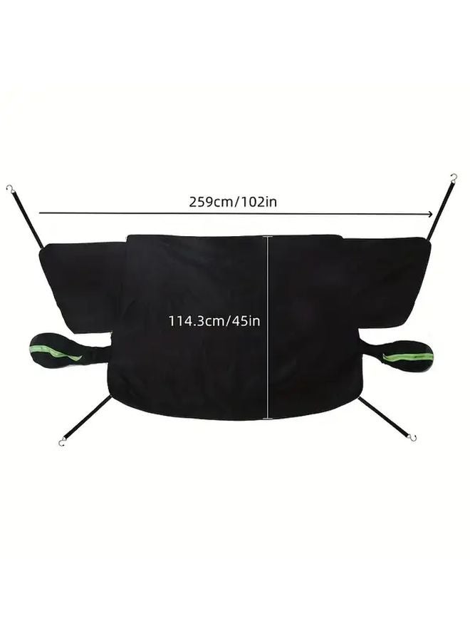 غطاء زجاج أمامي مغناطيسي كبير 102.36 × 45.28 بوصة أسود صقيعي للحماية من الشمس - Image 2